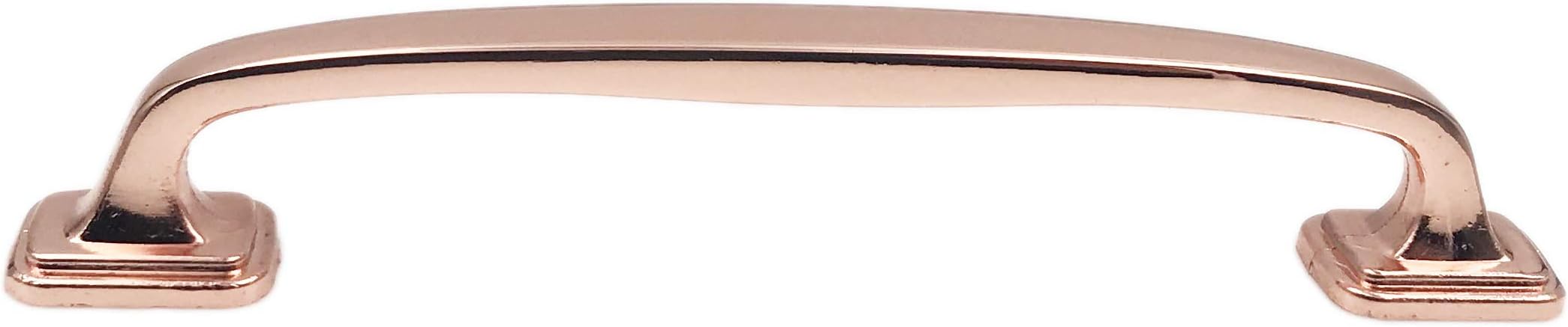 Copper Curved, Square Ends 5" Spread Drawer Handle, Cabinet Handle, Kitchen Drawer Pull - Pack of 12