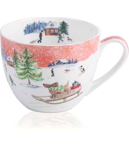 Amazon.com: Adorable Festive Holiday Snowman Stoneware Mug 20 oz. : Home &  Kitchen