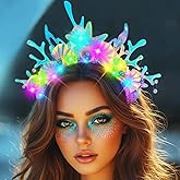 ACEDRE Light Up Mermaid Headband LED Glow Sea Shell Costume Hair Accessories for Women
