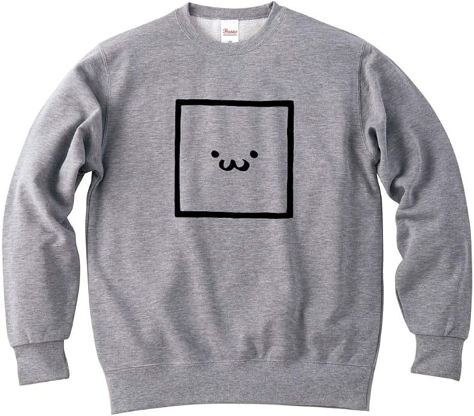 Amazon しかく 四角 印 スクエア 記号 図形 筆絵 イラスト おもしろ スウェット トレーナー トレーナー パーカー 通販