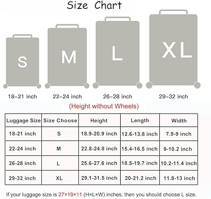 28 inch luggage size