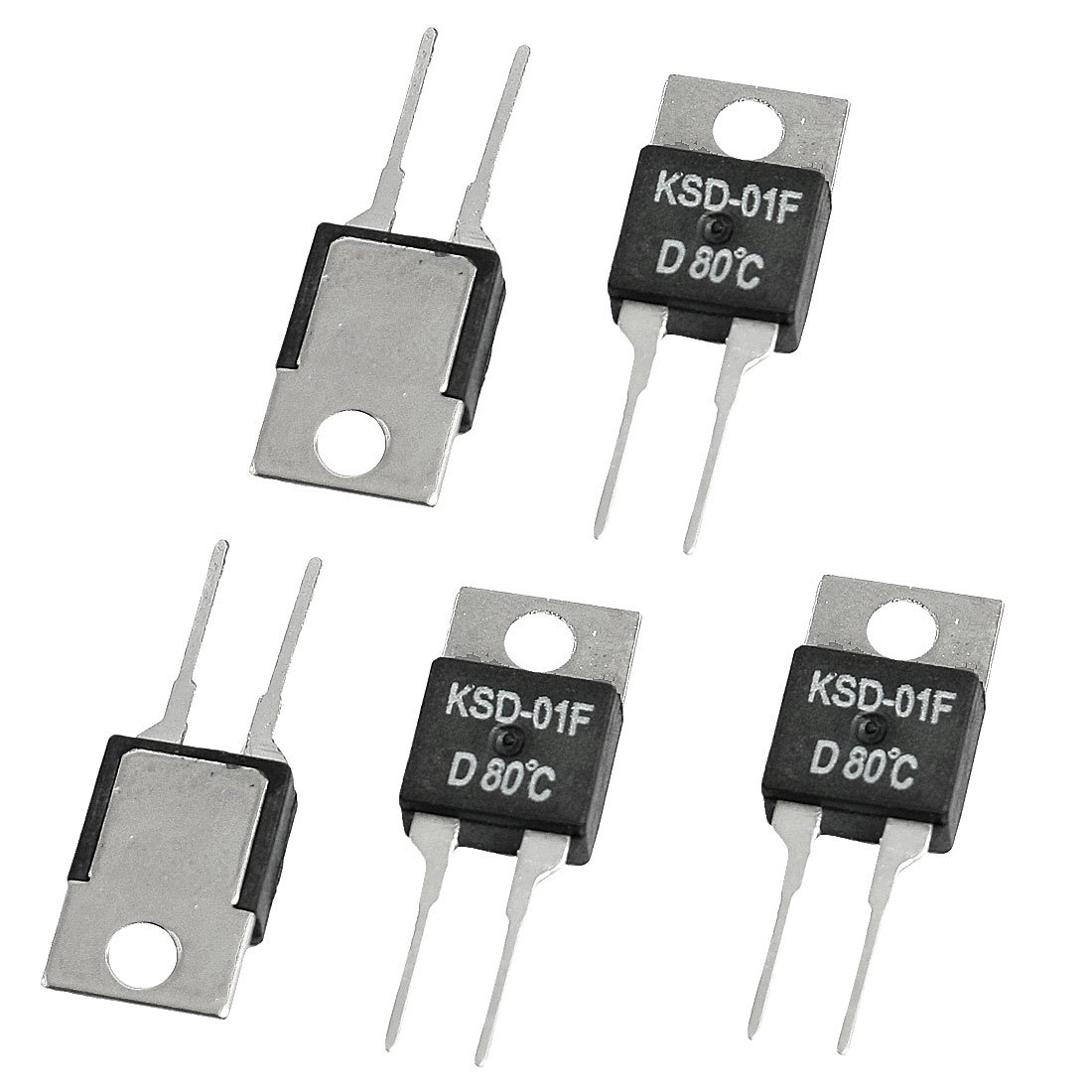 sourcingmap 5 x KSD-01F 80 Celsius NC Temperature Switch Thermostat 1.5A 250VAC/ 24VDC