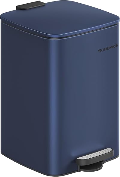 SONGMICS Kitchen Bin 20 L Steel Pedal Bin with Inner Bucket Midnight Blue