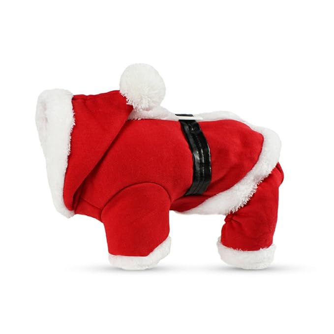 PETCUTE Haustier Weihnachten Kostüme Hund Anzug mit Kappe Weihnachtsmann Kapuzenpulli Katzen Weihnachtskleid Geschenk Winter 