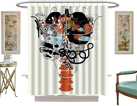 Amazon シャワーカーテン生地赤グラフィックデザインイラスト漫画アートデザインフォントグラフィッククリップアート W60 X L72クリスマスシャワーカーテン 165x180 Cm シャワーカーテン ホーム キッチン オンライン通販