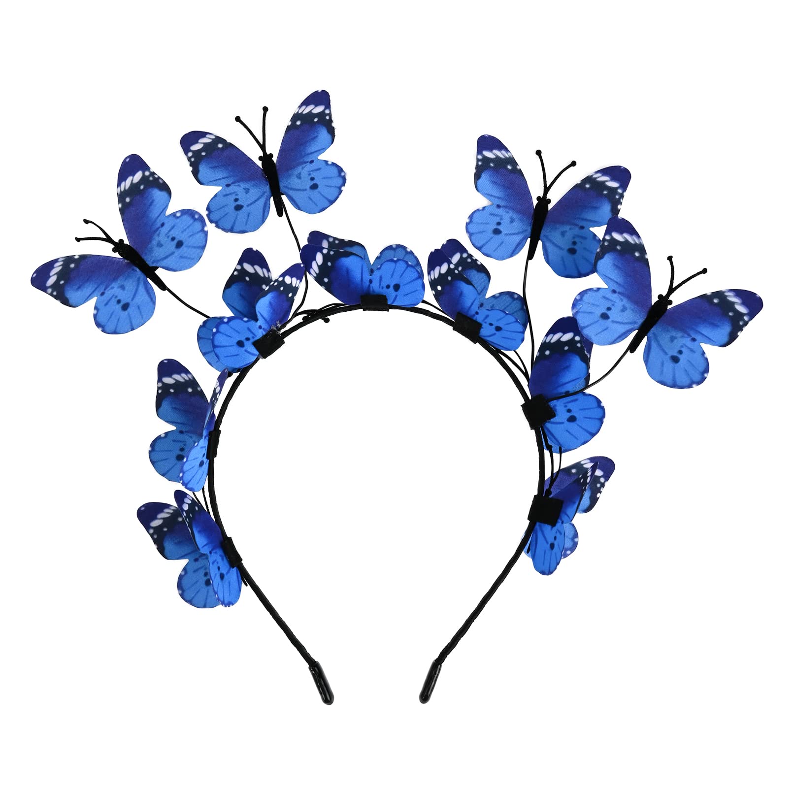 Photo 1 of DEEKA Butterfly Fascinators Hat Costume Crown - Colorful Handmade Headpiece for Women and Girls - Blue