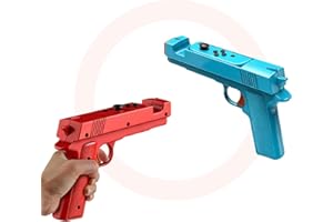INITMMO 2 Pack Shooting Game Gun Controllers for Nintendo Switch/Switch OLED Controller,Gun Hand Grip Motion Controller Gamepad Joypad Gaming Accessories for Nintendo Switch Shooter Hunting Games (Blue + Red)
