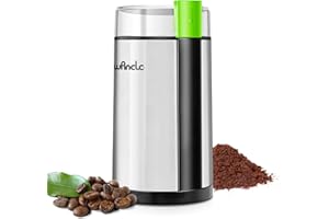 Coffee Grinder, Wancle Electric Coffee Grinder, Quiet Spice Grinder, One Touch Coffee Mill for Beans, Spices and More, with Clean Brush (Black+Stainless Steel+Green)