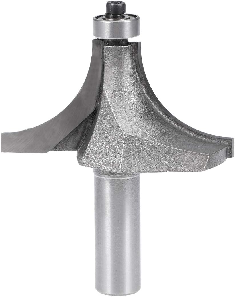 sourcing map Router Bit 1/2 Shank 2-Inch Cutter Dia Round Over Corner 2Flutes Tungsten Steel for Woodworking Milling Cutter Tool