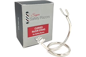 SUPER SAFETY RAZORS Curved Chrome Razor Stand - Fits All Razors 80mm+