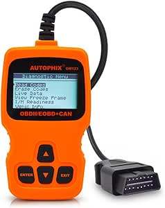 OM123 Vehicle Car Fault Code Reader - TekkPerry Mini Portable LCD OBDMATE OBDII OBD2 EOBD+CAN Scan Scanner Tool Car Vehicle Auto Engine Trouble Analyzer Tester Diagnostic Code Scanner Tool Orange