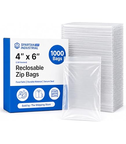Amazon.com: Spartan Industrial - 4” X 4” (1000 Count) 2 Mil Clear