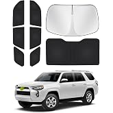Canvcle Window Shades for 5th Gen Toyota 4Runner 2010-2024 Accessories Windshield Sun Shade Side Rear Window Covers Sunshade Full Set Sun Visor Privacy Protection Camping Keep Vehicle Cool Black 8PCS