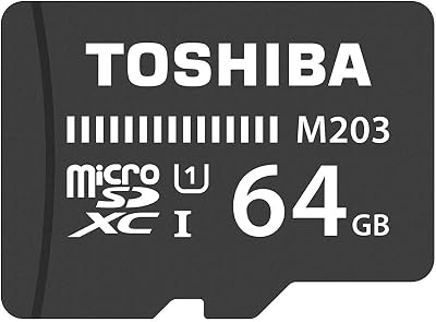 Toshiba 64GB MicroSDXC Card Class 10 U1 100MB/s with Adapter Black