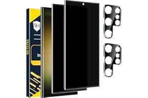 Arshek [2+2 Pack] Galaxy S23 Ultra Privacy Screen Protector, 9H Tempered Glass, Ultrasonic Fingerprint Support, 3D Curved, HD Clear Anti-Spy Film for Samsung S23 Ultra 5G Glass Screen Protector