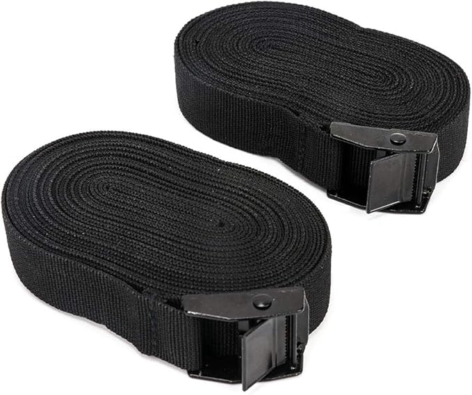 SmartSpec Pair Car Roof Rack Pad Cargo Rack Long Extra Straps Black 18