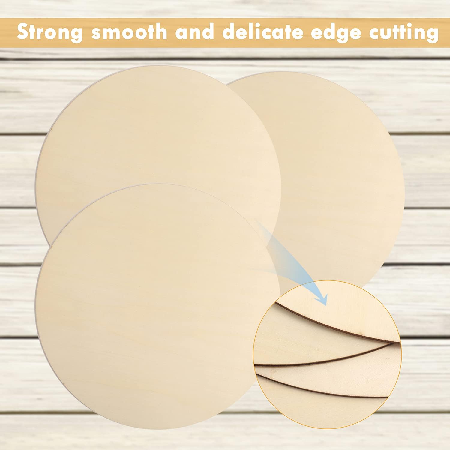 12Pcs 12 Inch Wood Circles for Crafts, Unfinished Blank Wooden Rounds Slice Wooden Cutouts for DIY Crafts, Door Hanger, Sign, Wood Buring, Painting, Christmas Décor : Kitchen & Dining