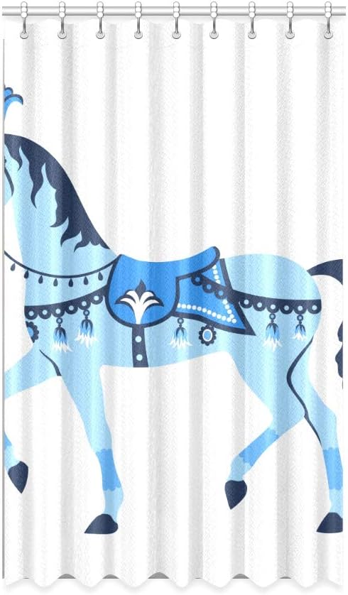 WBSNDB Cortina de Ventana Opaca Saliente Running Horse Cartoon Niños
