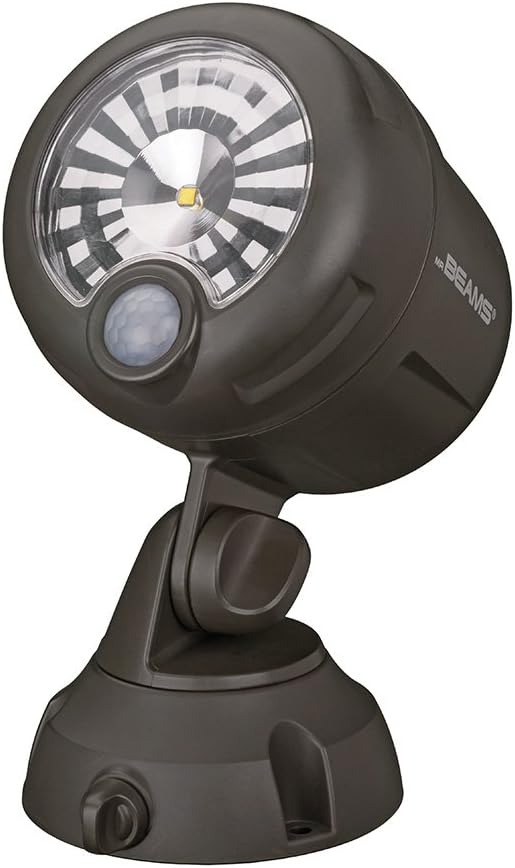 Mr. Beams MB360XT Wireless Battery-Operated Outdoor Motion-Sensor-Activated 200 Lumen LED Spotlight, Brown, 2-Pack - - 