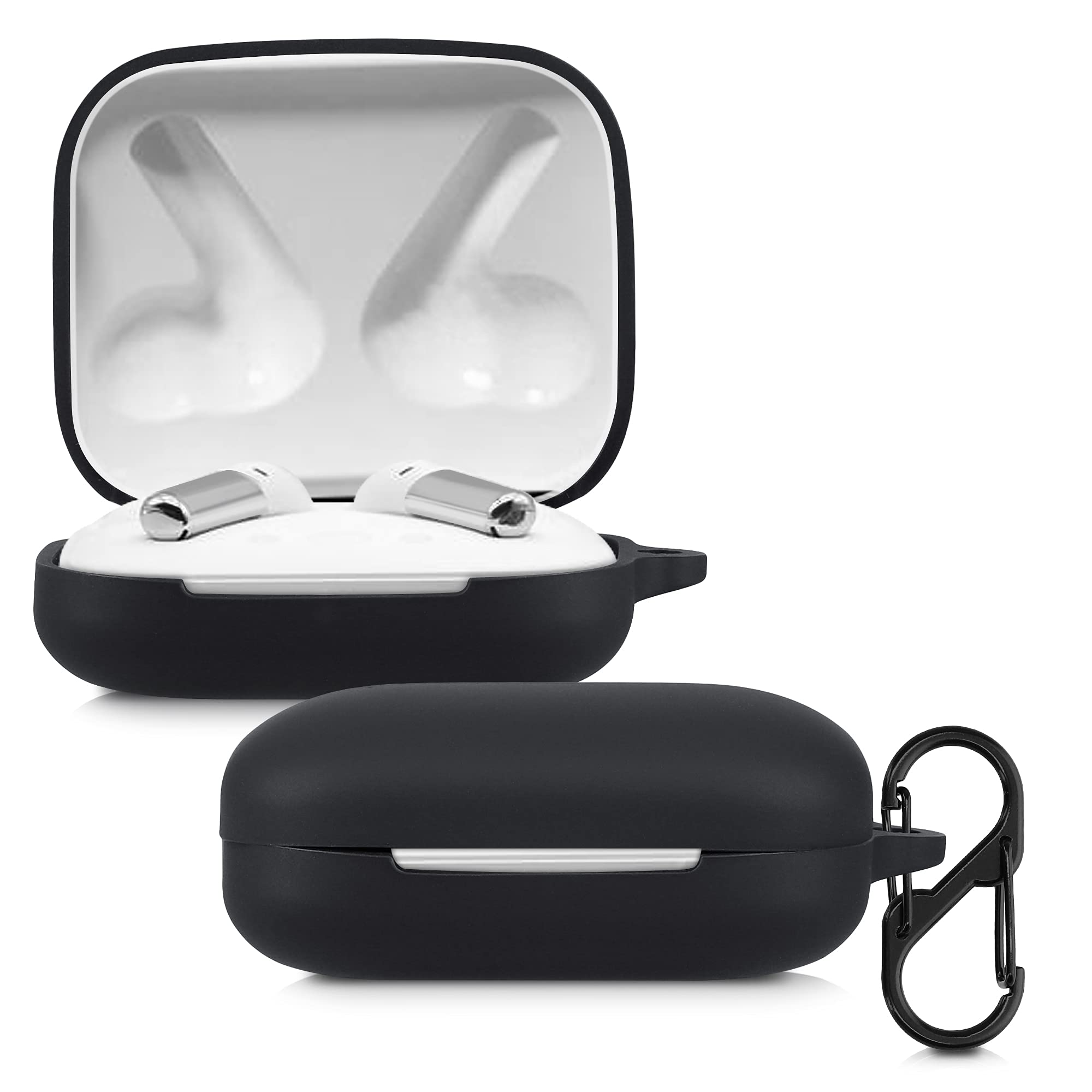 kwmobile Case Compatible with OnePlus Buds Pro Case - Silicone Cover Holder for Earbuds - Black