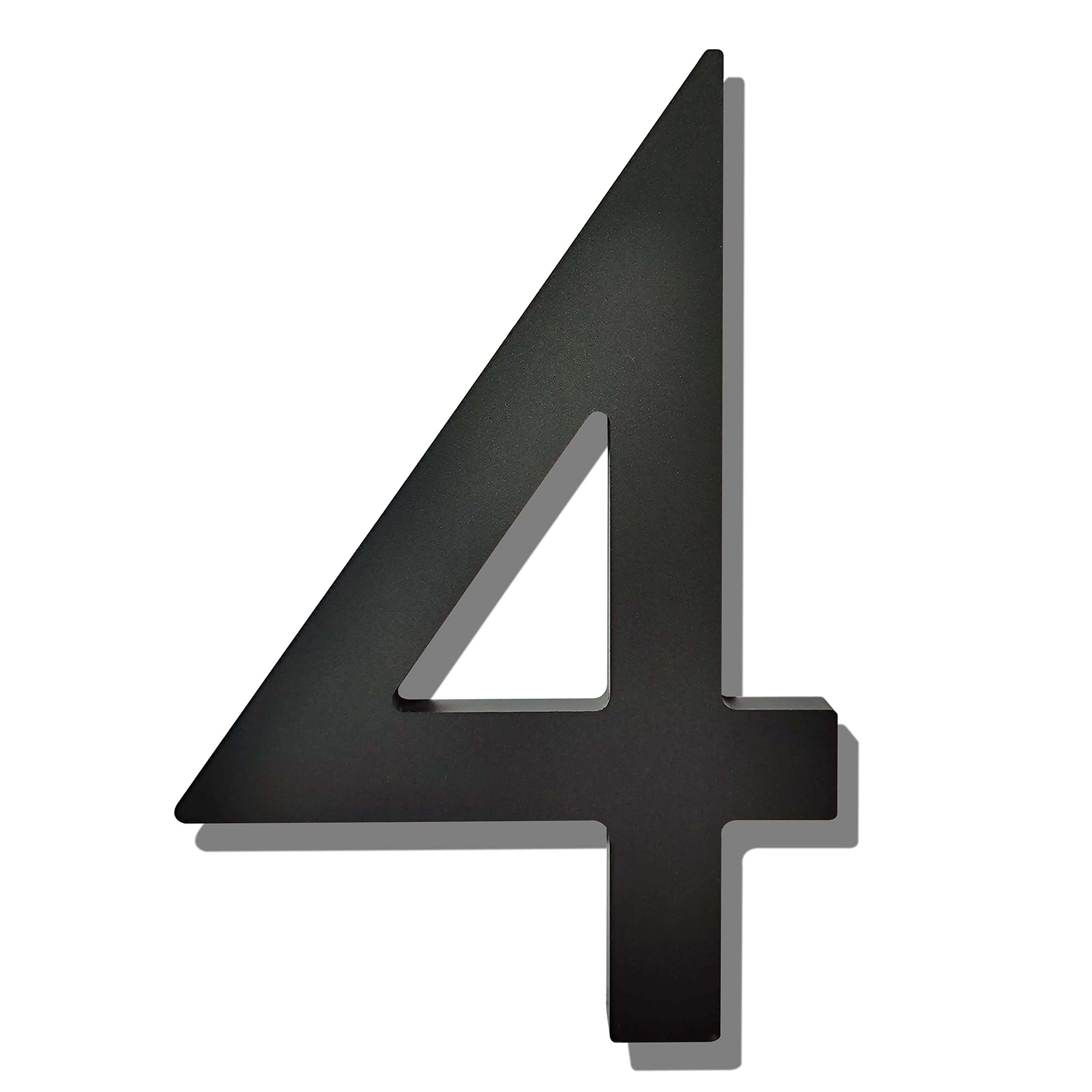 Ywonoby 5 Inch House Numbers for Outside-Large Modern 3D Floating Door Numbers-Weatherproof and Easy to Install-Matte Black Acrylic Number (4)