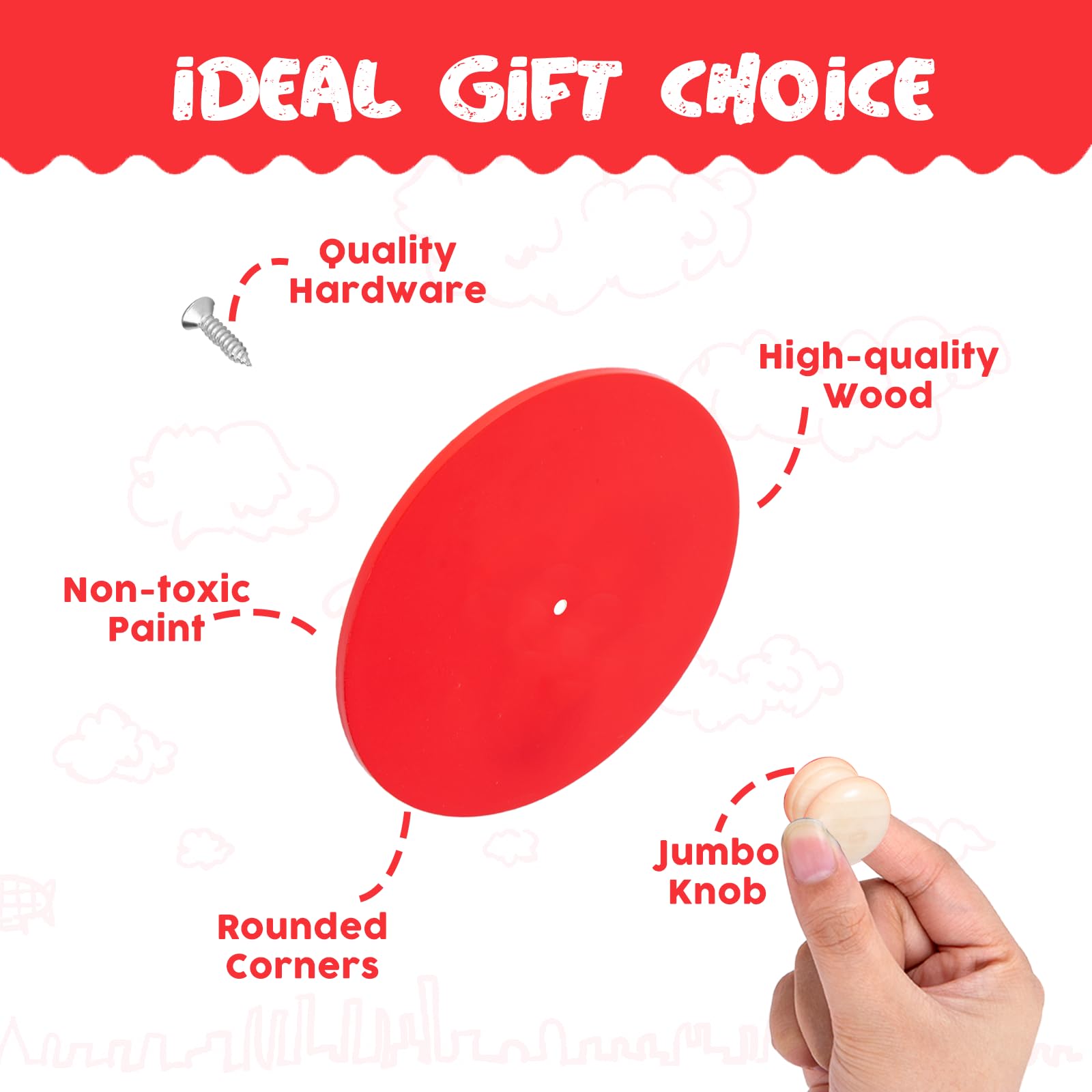 Montessori Baby Toys Play Kit Montessori Mirror Peekaboo Knob Puzzle, Medium Spinning Drum and Rainbow Fabric Ball Kit Toys for6-12Months Toddlers (Mirror Peekaboo Knob Puzzle)