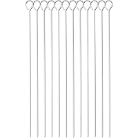 HONSHEN 14 Inch Square kebab skewers,BBQ Stainless Steel Skewers,12 Pack (BBQ Skewers Square 14inch-12p)