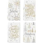 Artoid Mode Snowflake Xmas Trees Merry Christmas Kitchen Towels Dish Towels, 18x26 Inch Let It Snow Winter Decoration Hand Towels Set of 4