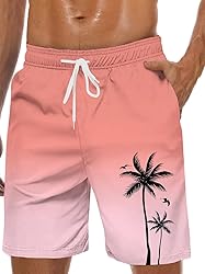 Men's Swim Trunks Hawaiian Bathing Mesh Lining Suit