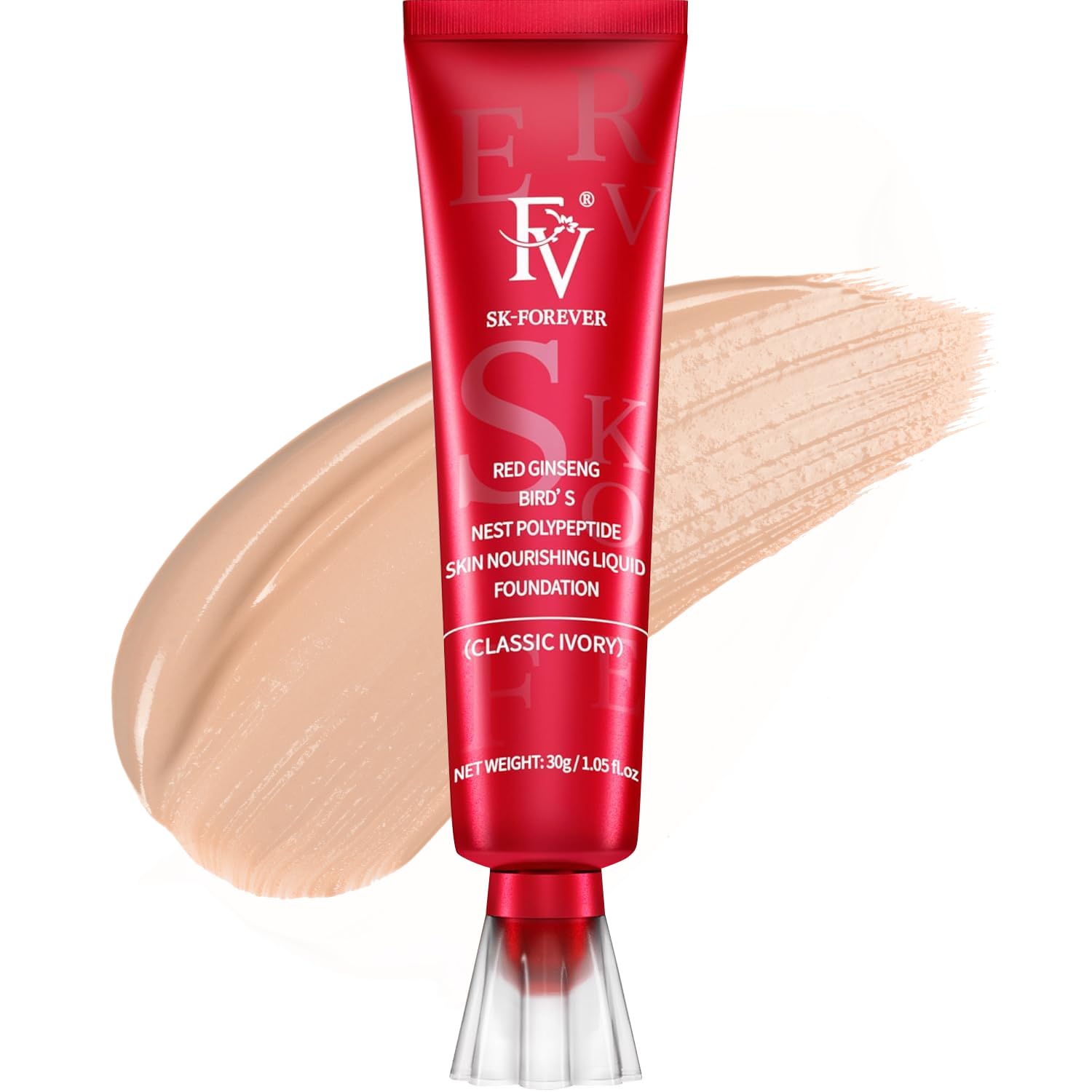 FV Foundation Long Lasting Medium Coverage with Matte Finish Up to 12 Hours Waterproof Foundation Oil Free and Lightweight for Oily Skin, 30ml(CLASSIC IVORY)