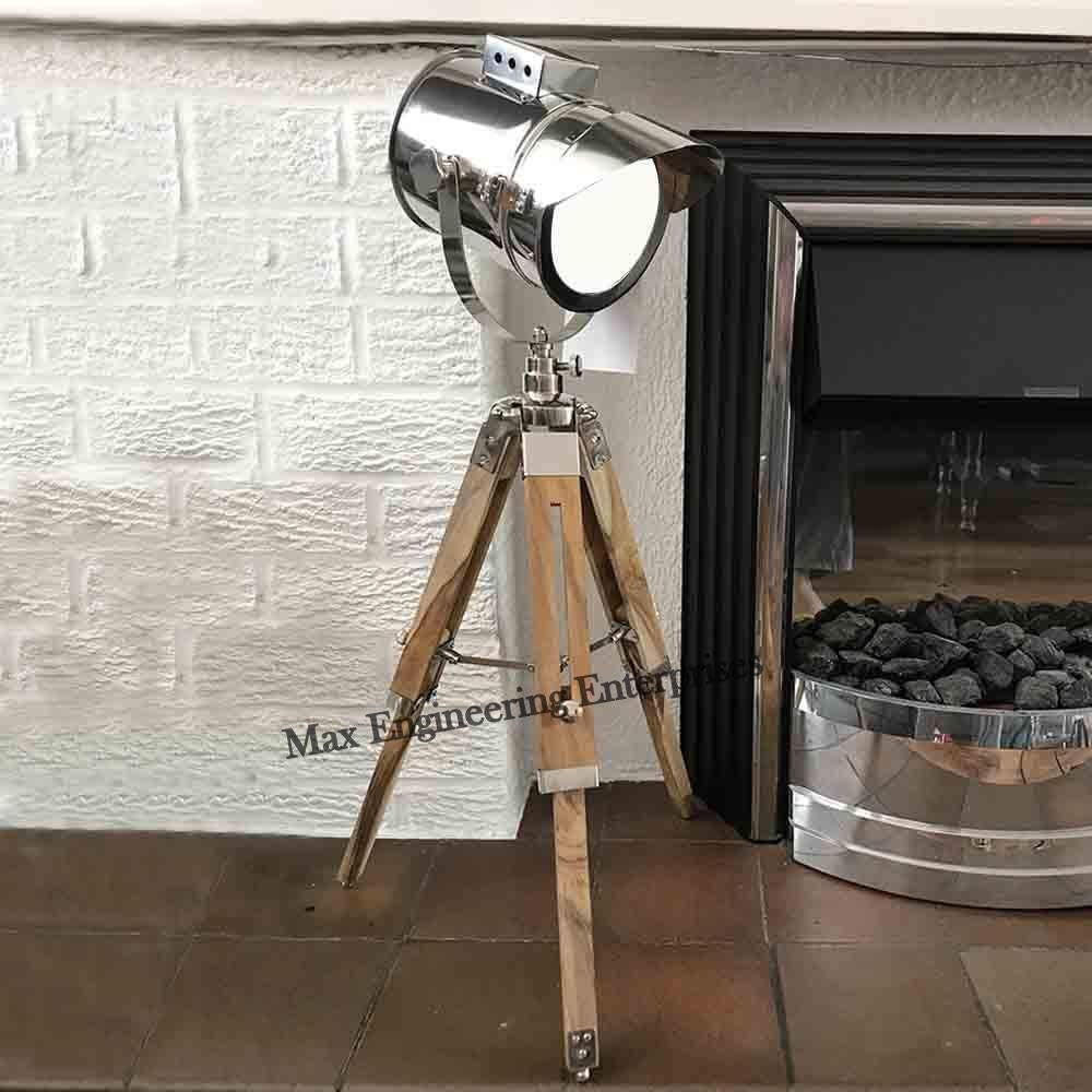 Max Engineering Enterprises Antique Vintage Look Collectible searchlight spot Light Studio Table lamp w/Tripod Stand
