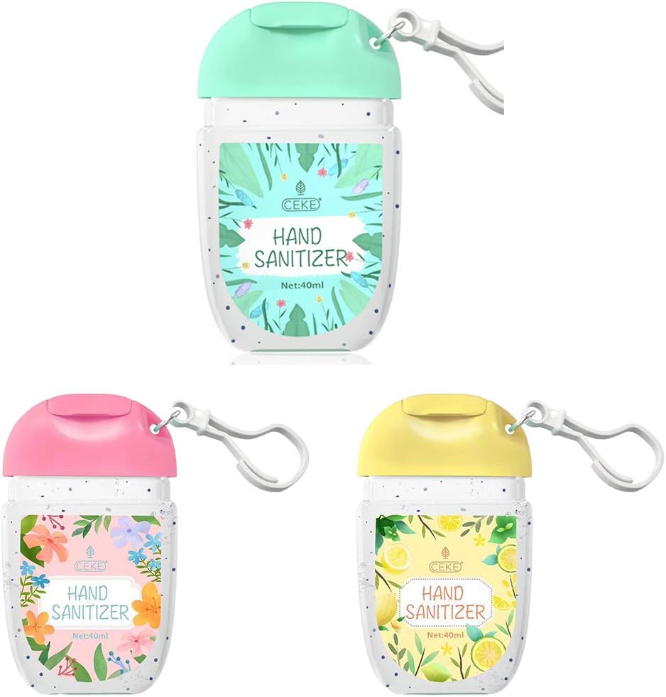 llwei258 40ml Hangable Hand Sani-tizer Gel Portable No Clean Non-Stick Disinfection Liquid Mini Travel Pocket Size for School Office