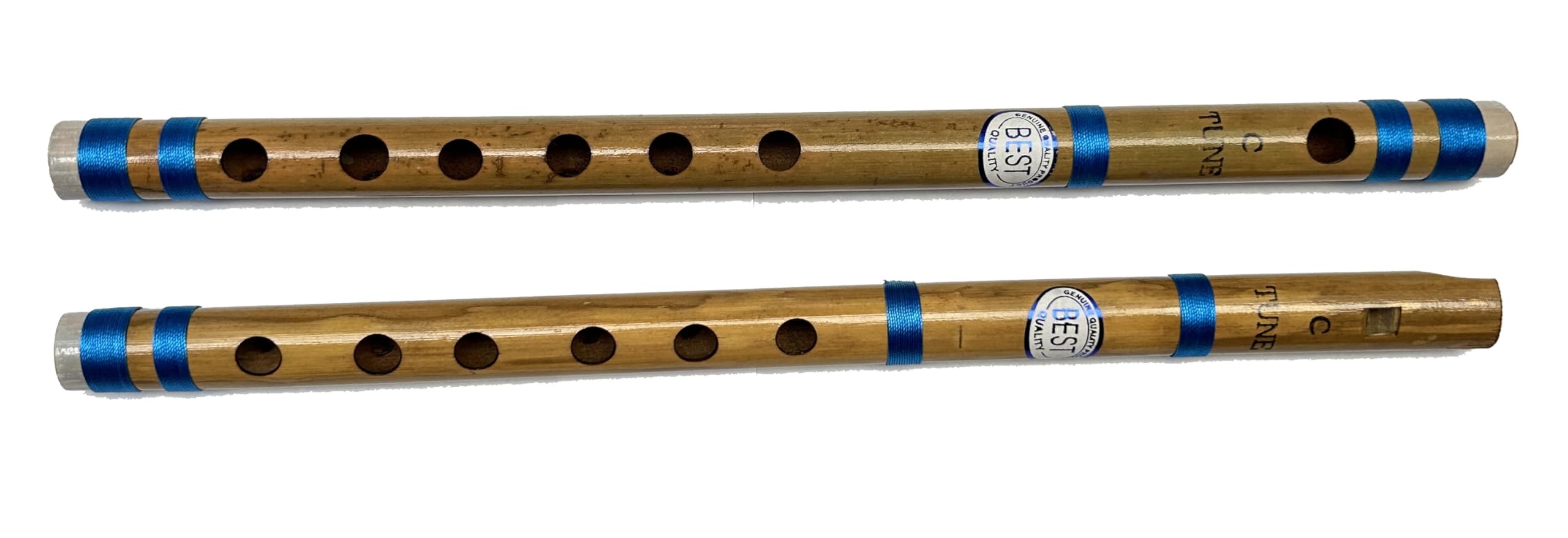 Beginners to Professional Indian Bamboo Flute Concert Natural Scale C 13 inches Indian Bamboo Bansuri Vansali Fipple and Transverse Set
