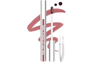 QCMME Lip Stain Peel Off Lip Liner Stain with Tweezer, Long Lasting Matte Lip Tint Tattoo, Highly Pigmented Color Lip Makeup, Waterproof Lipstick, Transfer-proof Lipstain for Women, Nude Pink