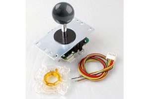 Sanwa GT-Y Octagonal Gate + SANWA JLF-TP-8YT Original Joystick Gray - for Arcade Jamma Game 4 & 8 Way Adjustable, Compatible 