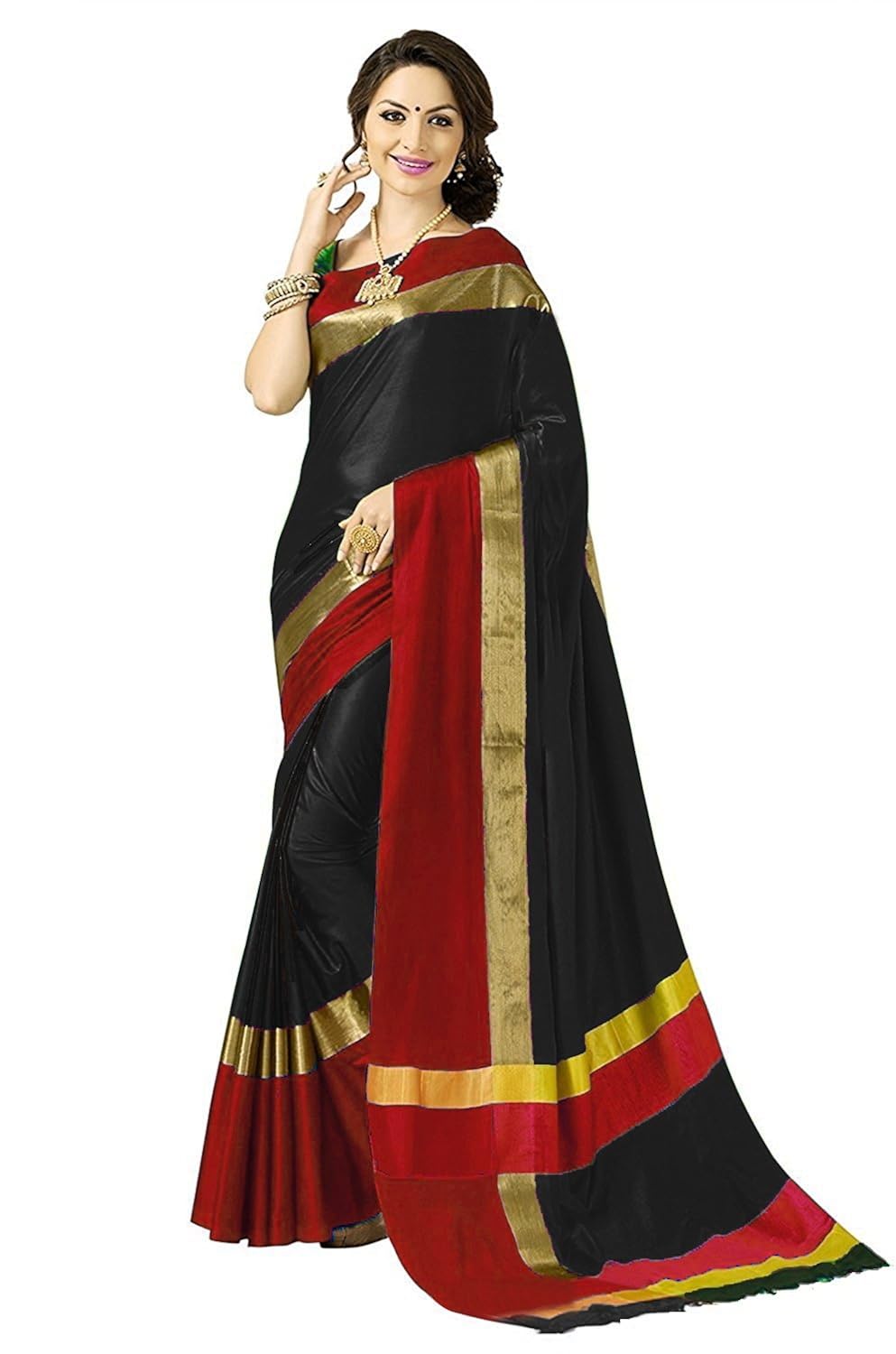 best collection art silk saree with blouse piece