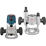 BOSCH MRC23EVSK Combination Router 15 Amp 2.3 Horsepower Corded Variable Speed Combination Plunge & Fixed-Base Router Kit wit