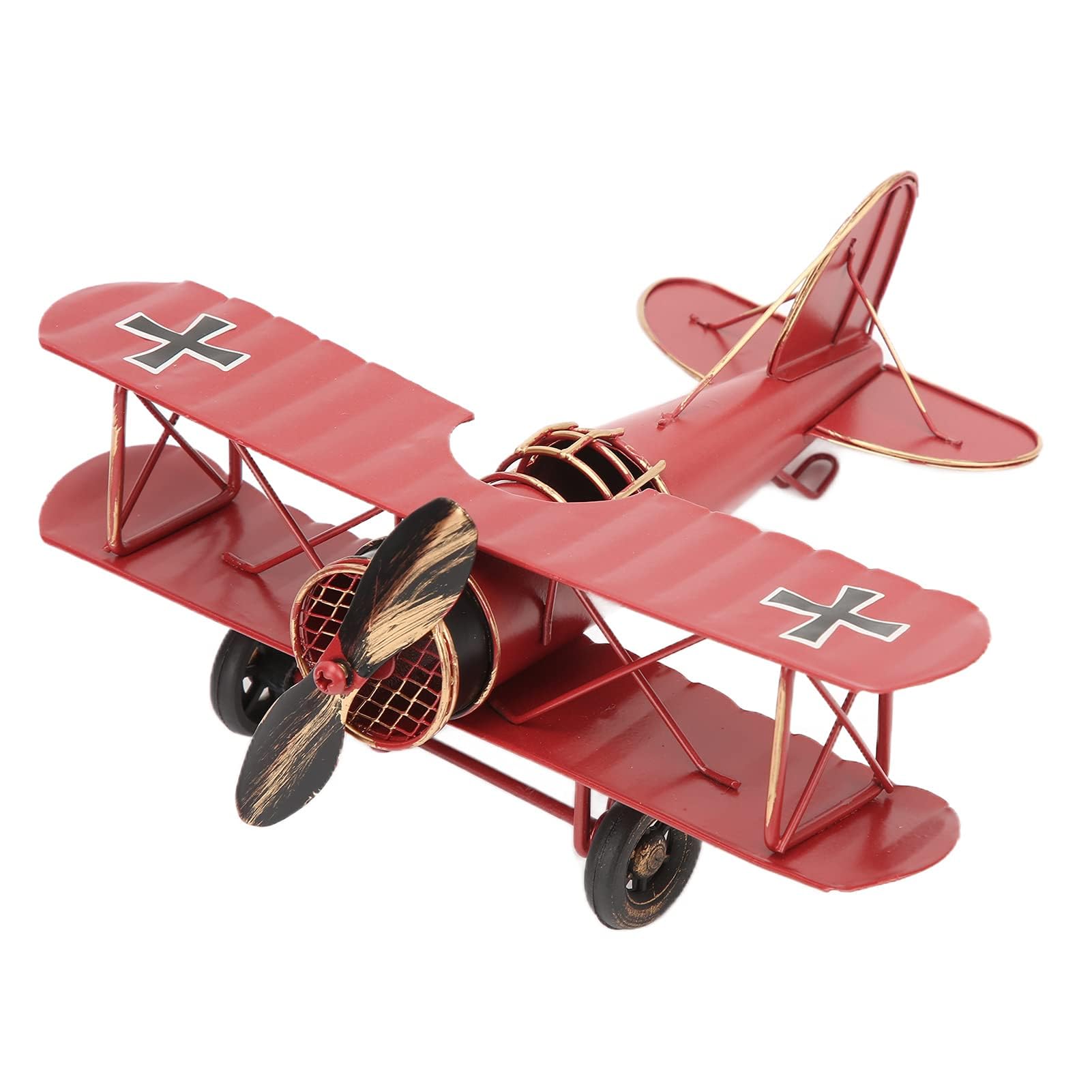 HERCHR Red Model Airplane Aircraft Model 8.4×7.5×3.5in Airplanemodel Vintage Plane Retro Vintage Airplanedecor for Collection Room Decor