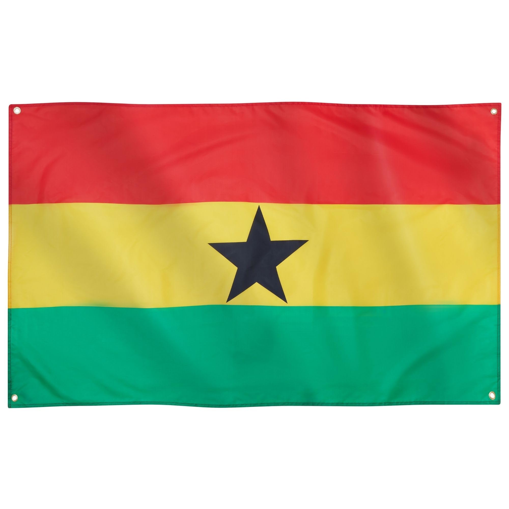 Runesol Ghana Flag, 91x152cm, 3ft x 5ft, 4 Grommets, Eyelet In Every Corner, Ghanian Flag, Constitution Day, Republic Of Ghana, Independence Day, Premium Flags, Inside, Outside, Vivid Colours — image 1