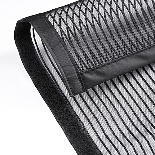 MUANNA Magnetic Screen Door - Ultra Strong Heavy Duty Mesh with Magnets - Hands Free, Self Magnetic Seal, Keeps Bugs Out, Pet and Kid Friendly - Fits Door Size Up to W 34\'\' x H82\'\', Black