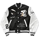 SOLY HUX Men's Varsity Jackets Streetwear Button Down Graphic Jacket Coat Preppy Clothes Hip Hop Outfits