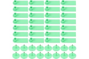 Angoily 100pcs Green Blank Plastic Sheep Ear Tags Livestock Identification Tags for Sheep Goat Pig Calf