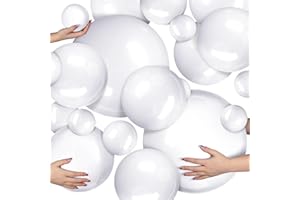 Sratte 20 Pcs Inflatable Beach Balls Bulk, Multiple Sizes Summer Swimming Pool Balls for Adults Hawaii Luau Party Supplies(White,Classic)