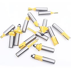 KOWOOD Router Bits Set of 15 Pieces 1/2 Inch