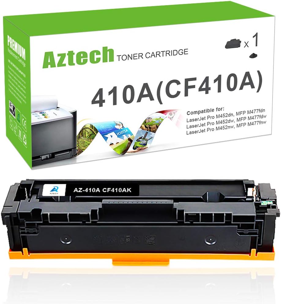 Aztech Compatible Toner Cartridge Replacement for HP CF410A Toner for HP Color LaserJet Pro MFP M477fdw M477fdn M452nw M452dn HP MFP M477fdw M477fdn Toner HP M377dw