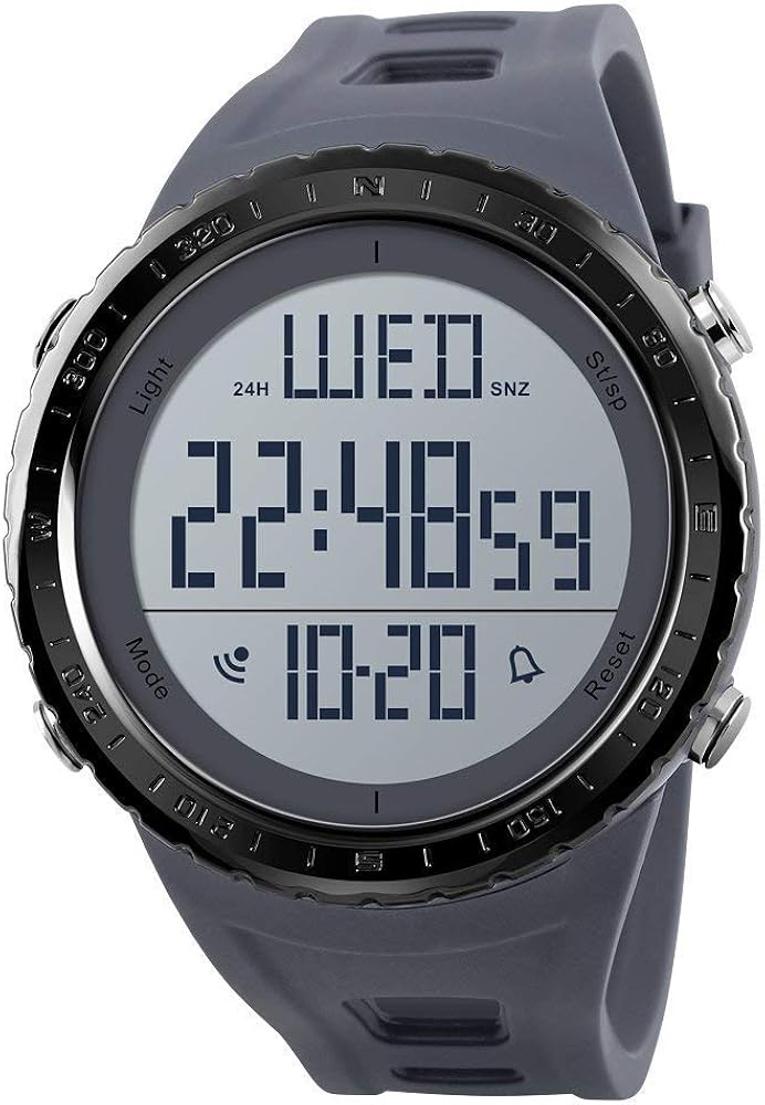 Men's Digital Sports Watch Large Numbers Waterproof Stopwatch Countdown