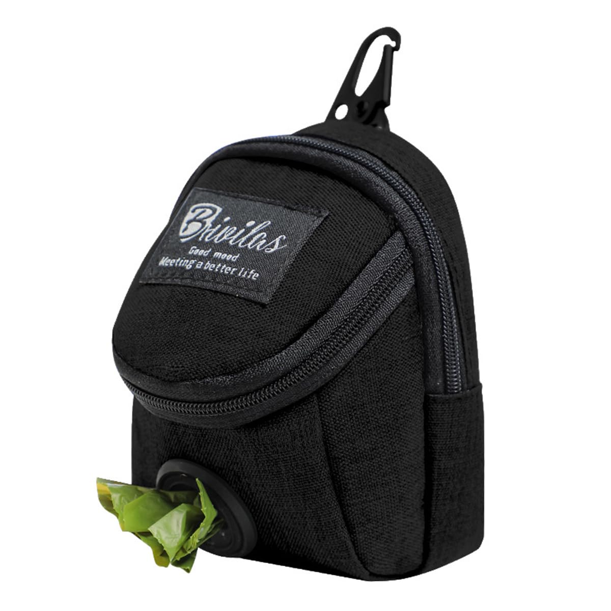 BOBOZHONG Dog Treat Bag,Dog Walking Bag Dog Snack Bag Oxford Cloth Dog Training Bag Dog Training Treat Pouch Small Dog Treat Pouch Built-in Poop Bag for Dog Training Walking or Outdoor (Black)