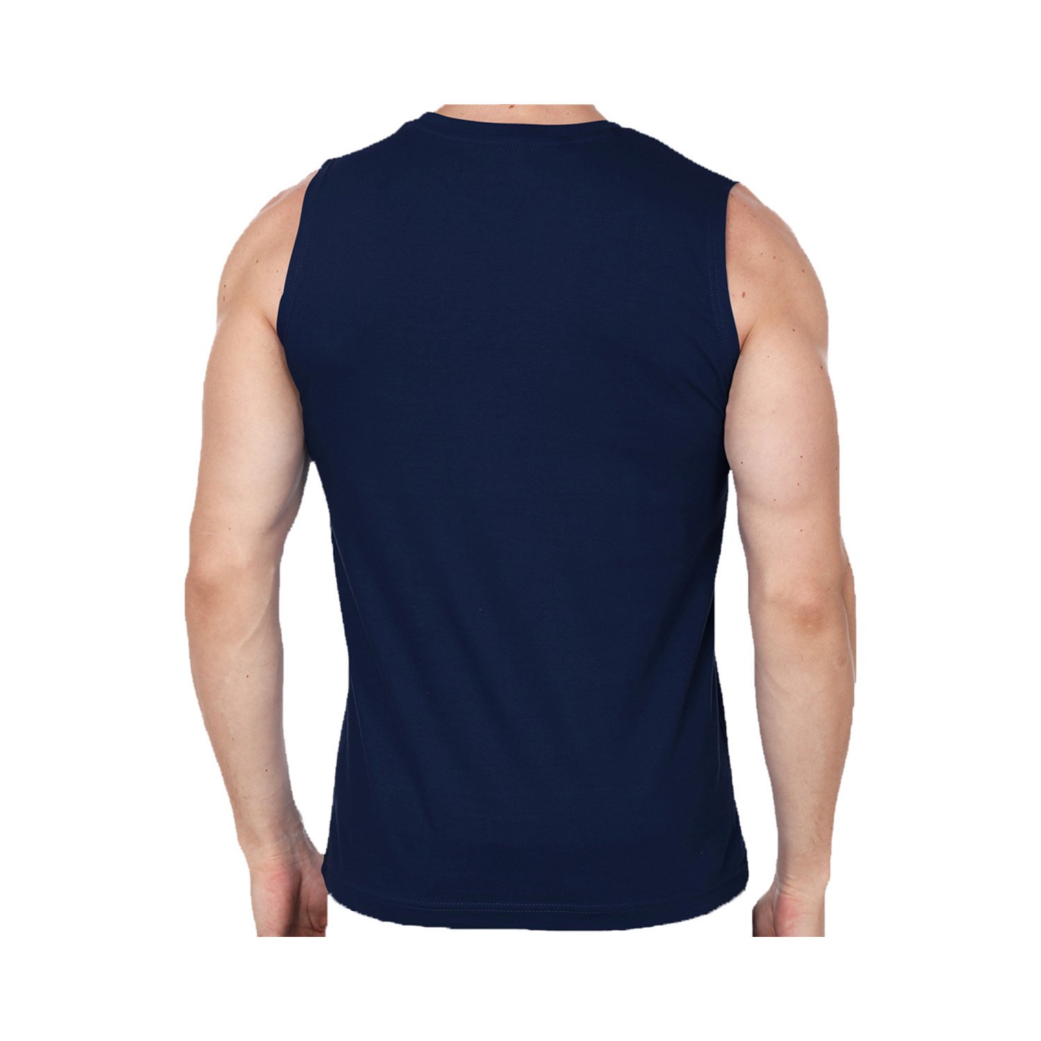 d-rash premium men's round neck - regular international fit - sleeveless t-shirt-navyblue