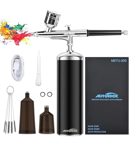 Aerografo Con Compressore Viafexna - Ricaricabile, 3 Velocità, Per Trucco, Nail Art, Tatuaggio E Pittura - Foto 6