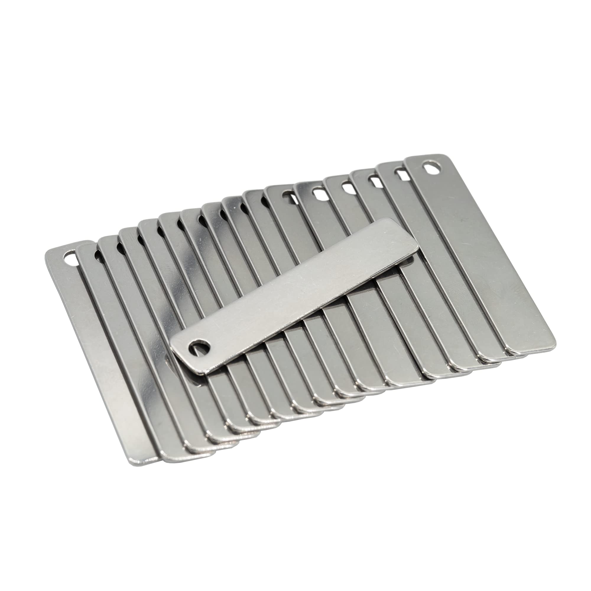 Metal Engraving Blanks Stamping Blanks Stainless Steel Rectangle Blank Tags 50 PCS 5x1 CM